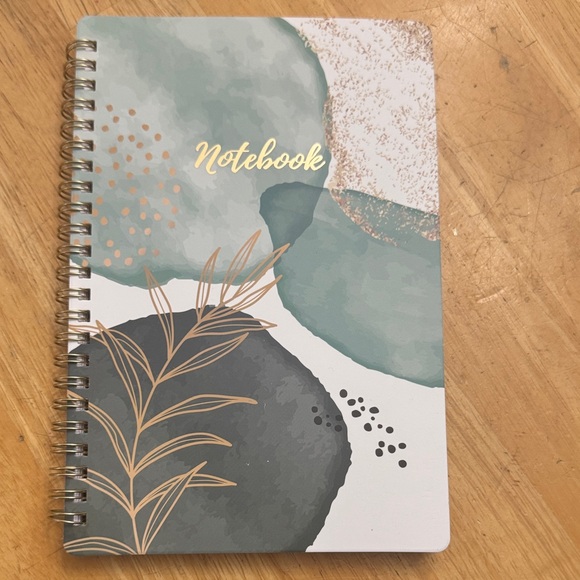 Other - Stylish Green and Gold Spiral Notebook